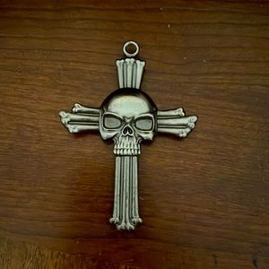 Skull on cross necklace
